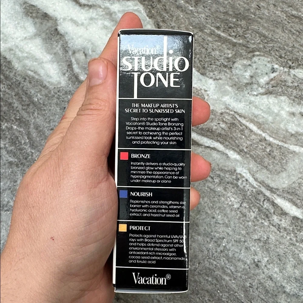 NIB Vacation Studio Tone 3-in-1 Bronzing Drops of the Face Sunscreen SPF50 1 FL - Picture 9 of 9